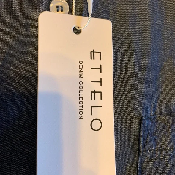 Ettelo Denim Collection Chambray Button-Down Shirt XL NWT - Picture 5 of 6